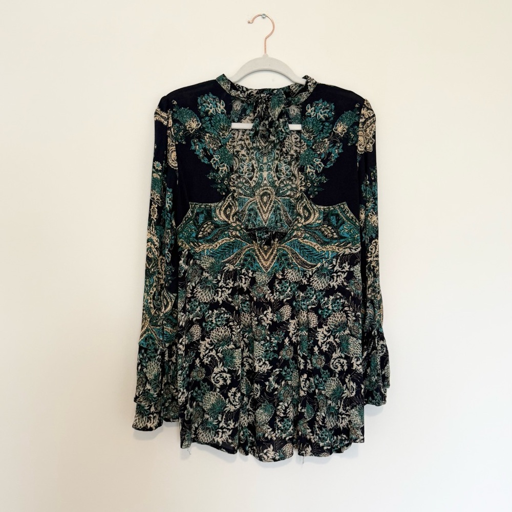 Free People  Ruffled Long Sleeve Blouse